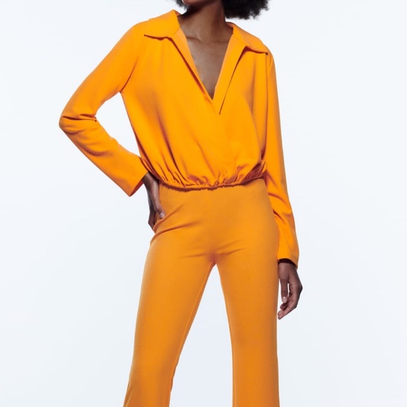 ZARA 2PIECES CROSSOVER FLOWY TOP AND PANTS WITH SIDE VENTS. - Picture 4 of 15